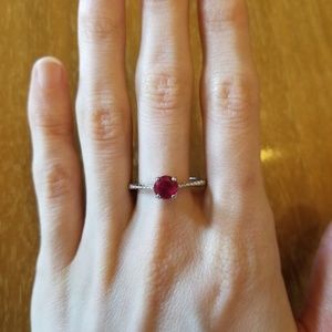 vintage sterling silver ruby ring size 10.5